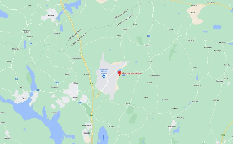 Karta över hur du hittar till Lindskrog långtidsparkering.