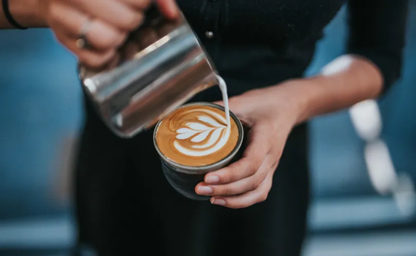 Latte art coffee.